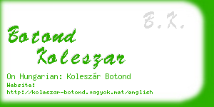 botond koleszar business card