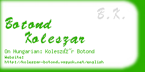 botond koleszar business card